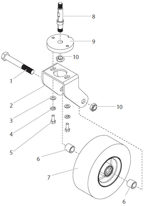 PowrLiner 6955 Caster Assembly