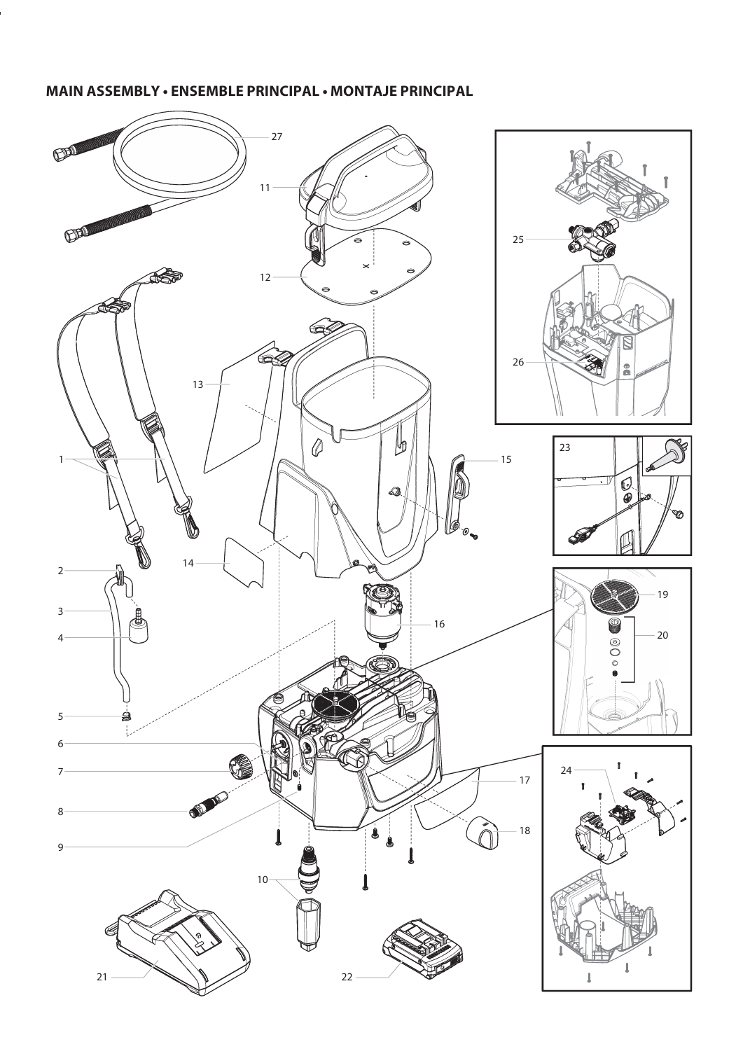 Impact X 120 Main Assembly parts