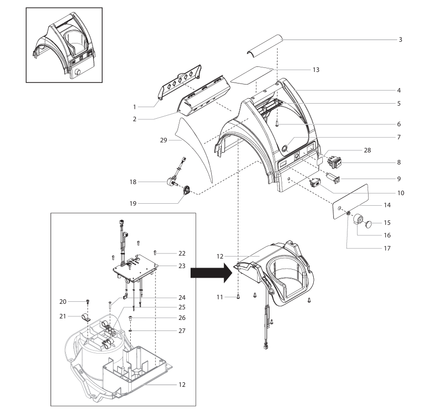 Capspray X 115 Upper Housing Assembly Parts