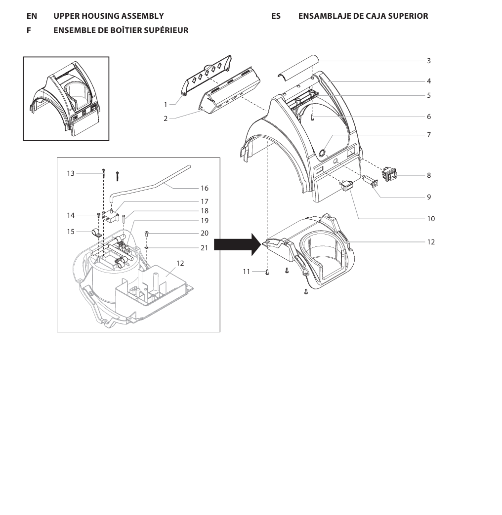 Capspray X 95 Upper Housing Assembly Parts