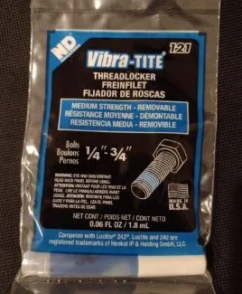 Titan 12118 Vibra Tite Thread Locker, 1.8ml Blue Bullet Tube – Part #12118